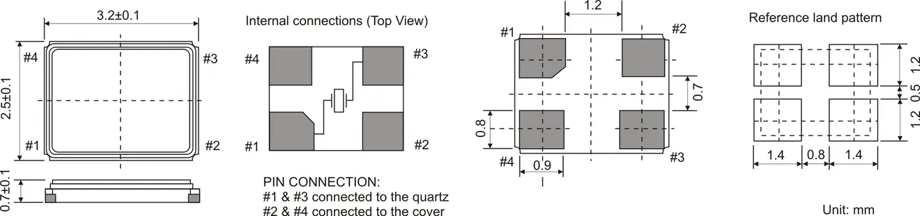 SMD QUARTZ 3.2 x 2.5 mm 12.0 - 40.0MHz ULTRASONIC SMD QUARTZ 3.2 x 2.5 mm 12.0 - 40.0MHz ULTRASONIC