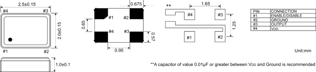 OSZILLATORE SPXO IN CERAMICA 2,5 X 2,0 MM OSZILLATORE SPXO IN CERAMICA 2,5 X 2,0 MM