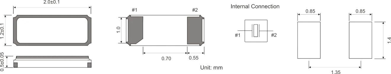SMD WATCH CRYSTAL 2.0 x 1.2 mm 32.768kHz SMD WATCH CRYSTAL 2.0 x 1.2 mm 32.768kHz