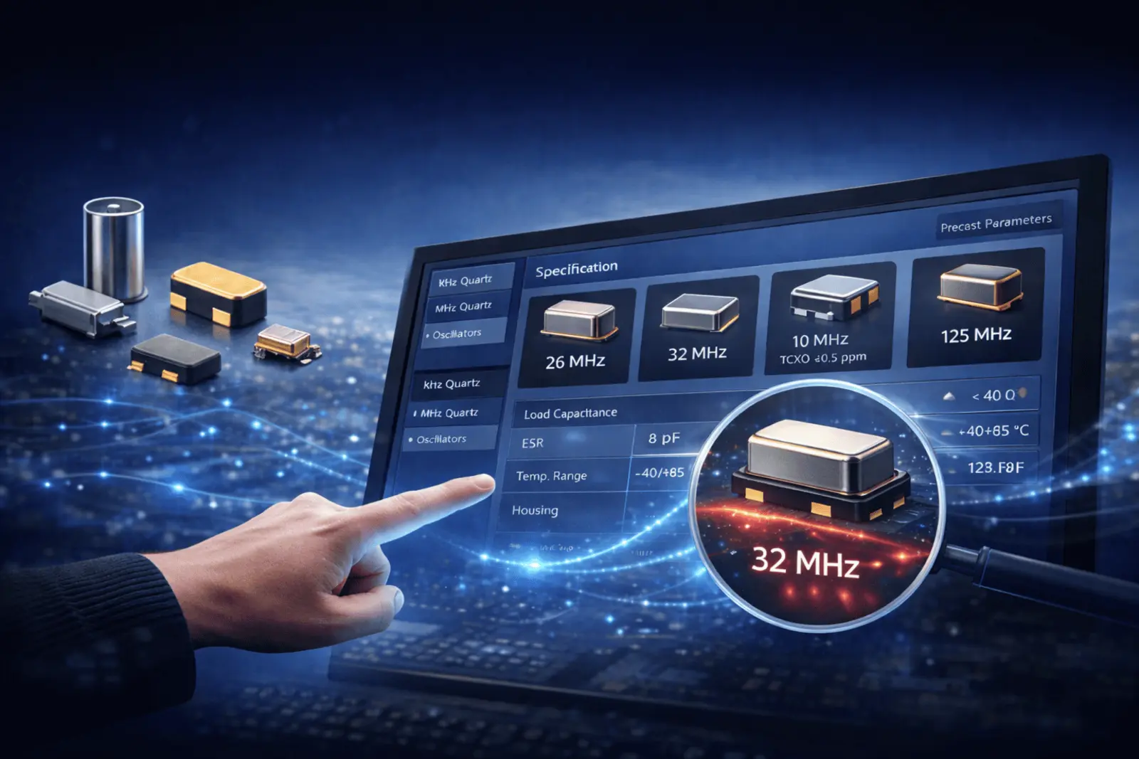 Trova un oscillatore a cristallo di quarzo