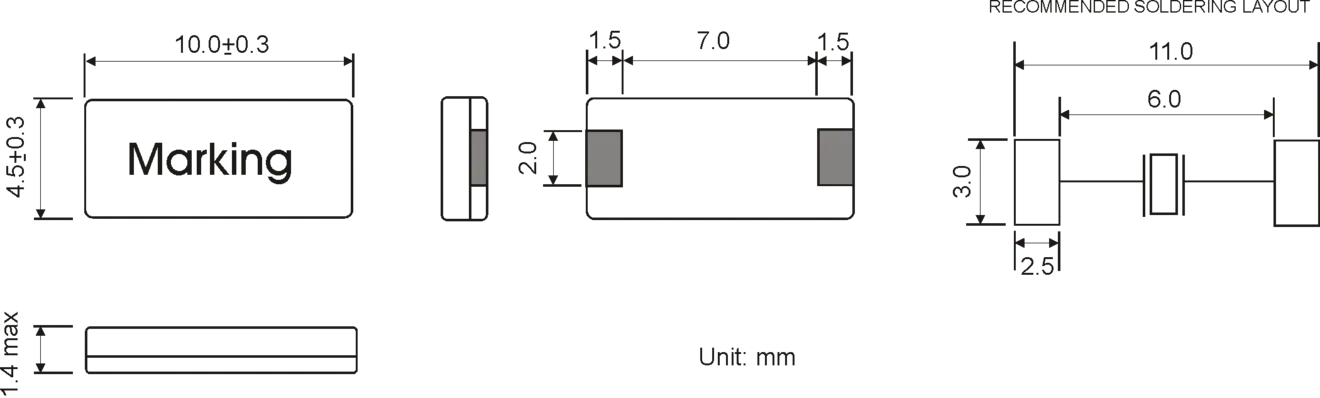 SMD QUARTZ CRYSTAL 10.0 x 4.5 mm 3.2768 - 10.0MHz SMD QUARTZ CRYSTAL 10.0 x 4.5 mm 3.2768 - 10.0MHz