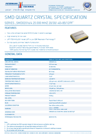 2,0x1,6 mm/4pad oscillante al quarzo 25 MHz