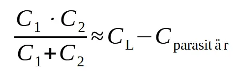 Dimensionierung externer Kapazitäten Formel Dimensionierung externer Kapazitäten Formel