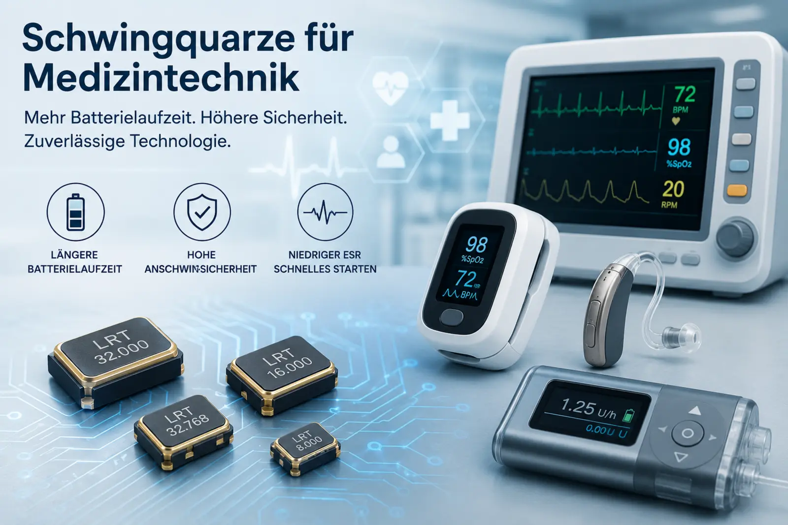 Quarzi oscillanti per la tecnologia medica