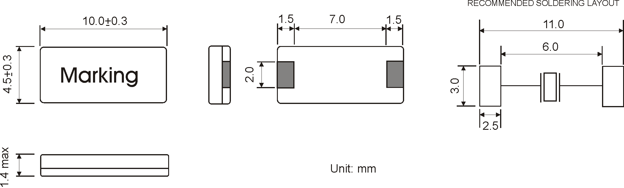 SMD QUARTZ CRYSTAL 10.0 x 4.5 mm 3.2768 - 10.0MHz SMD QUARTZ CRYSTAL 10.0 x 4.5 mm 3.2768 - 10.0MHz